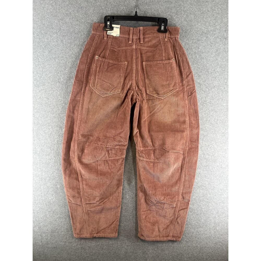 Free People We The Free Good Luck Barrel Corduroy Jeans Withered Rose Size 24 - Picture 4 of 9